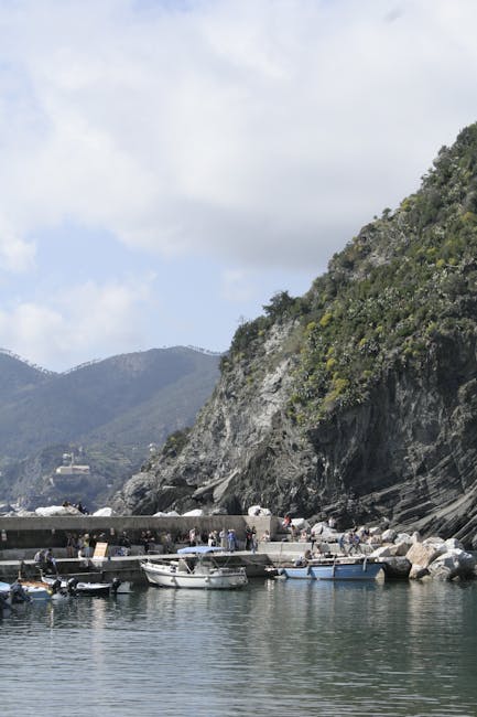 Vernazza harbor boats midday