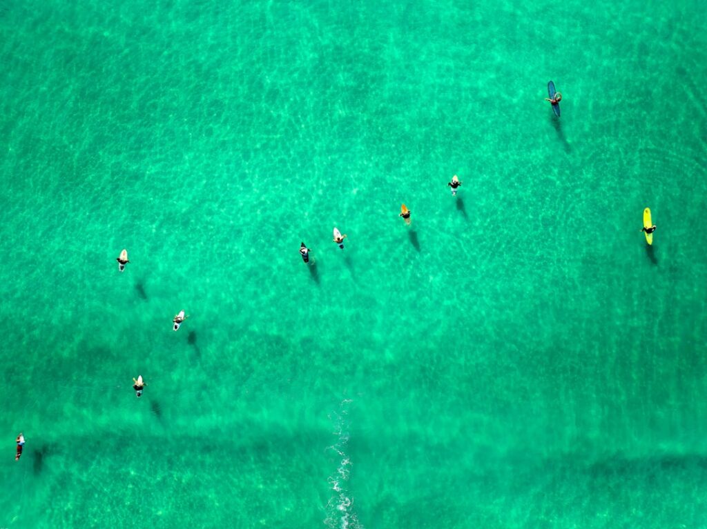 Vernazza marina kids paddling turquoise water