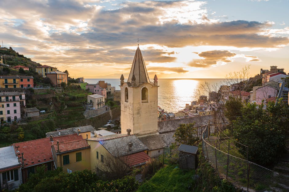Family sunset Riomaggiore viewpoint