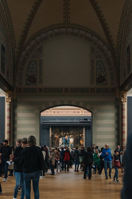 Crowd inside a museum during Museumnacht Amsterdam