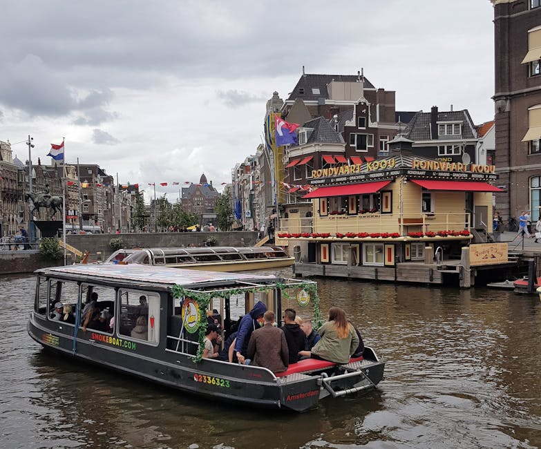 Groep op een rondvaartboot