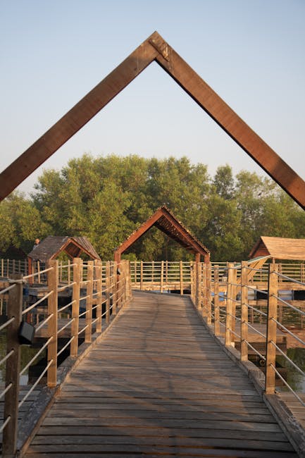 Wooden boardwalk and eco workshops at De Ceuvel