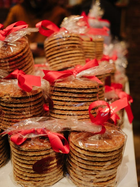 Close-up of a stroopwafel on a market stall in De Pijp