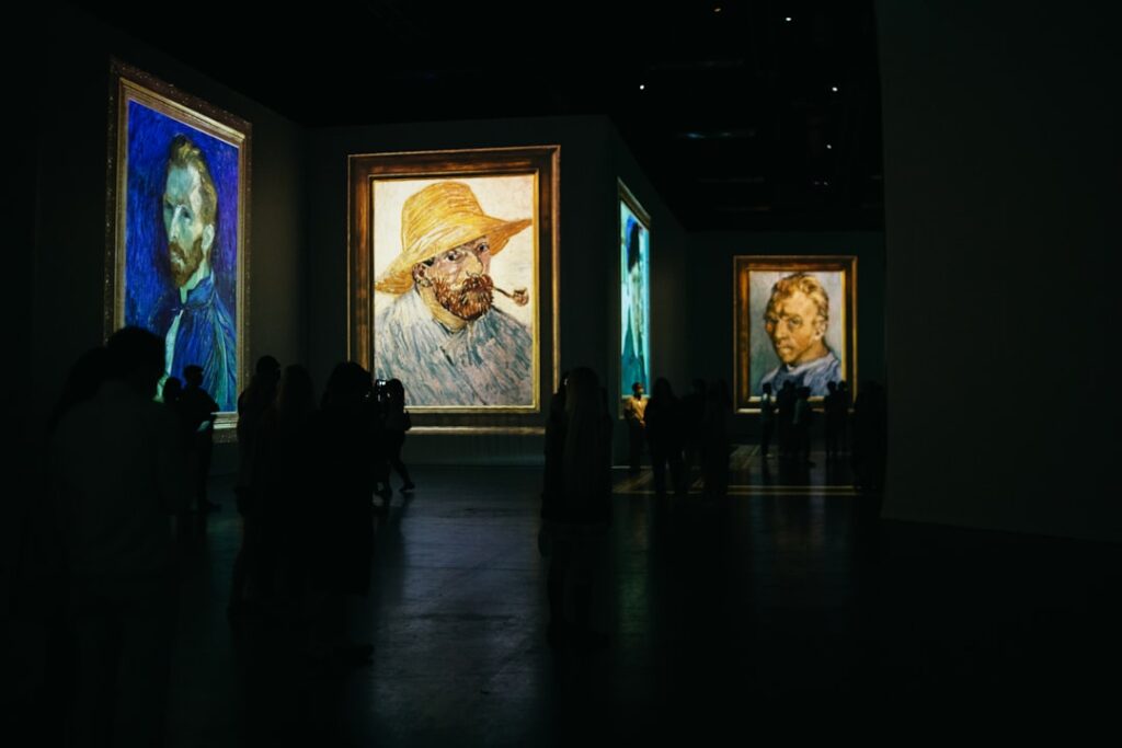 Van Gogh Museum bright gallery interior with paintings