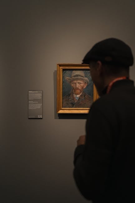 Close-up schilderij in het Van Gogh Museum