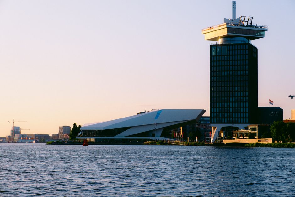 Panoramic view from A'DAM Lookout at sunset
