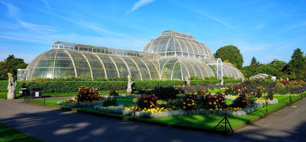 Interieur van de Palm House in de Royal Botanic Gardens Kew