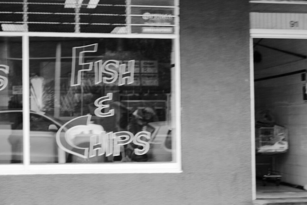 Historischer Fish & Chips Laden im East End von außen