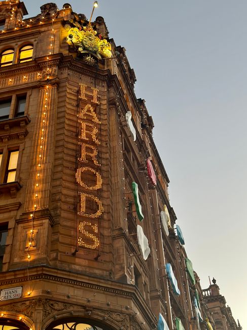 Harrods luxury department store exterior during daytime