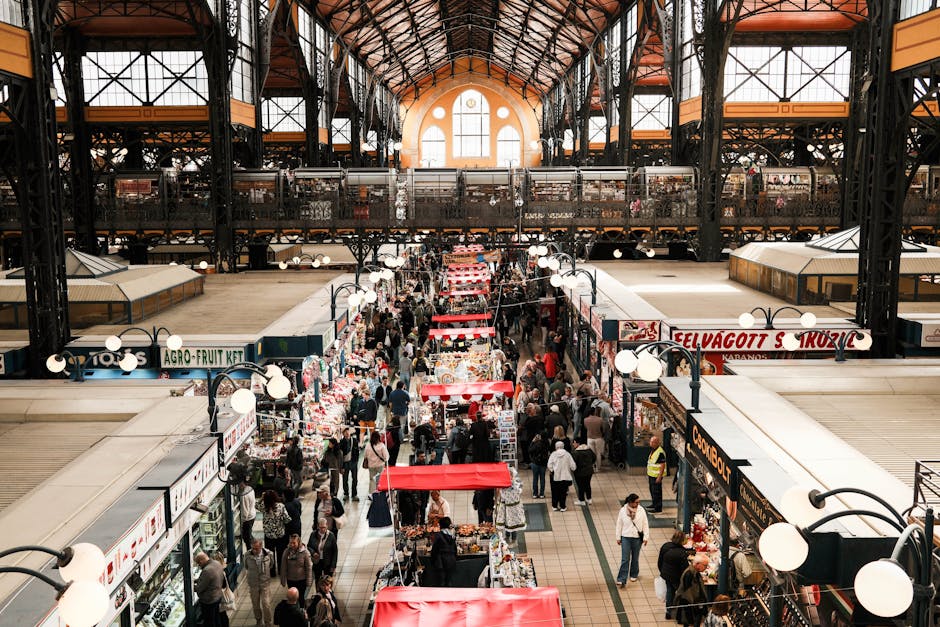 Central Market Hall interior with stalls and spice vendors