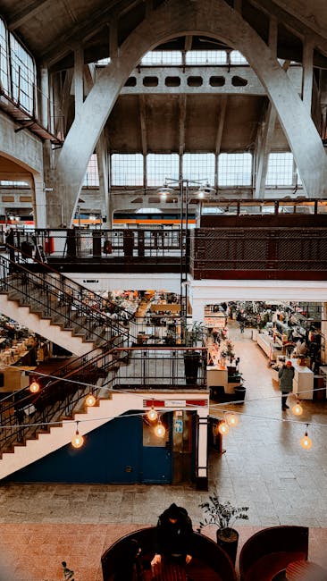 Arminiusmarkthalle interior stalls with vintage architecture