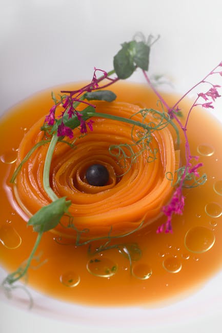 Veganes Fine‑Dining Gericht kunstvoll angerichtet