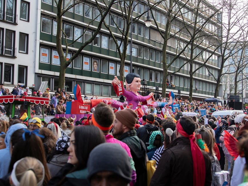 Colourful Karneval der Kulturen street parade in Kreuzberg