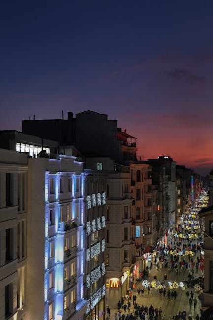 Night view from 360 Istanbul rooftop restaurant