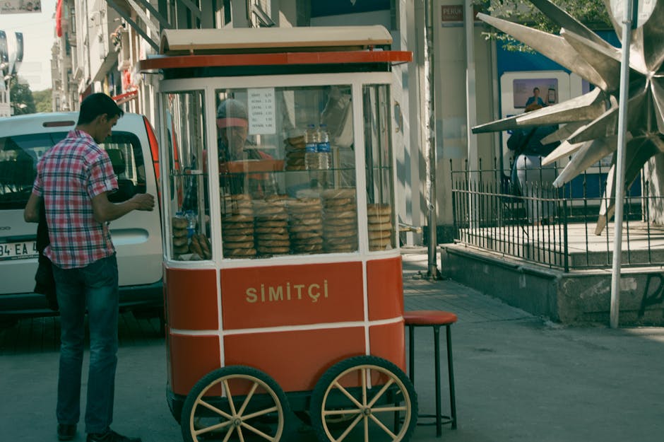 Street vendor selling sesame simit near Sultanahmet