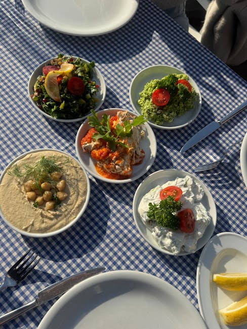 Colorful vegan mezzes platter at Deniz Restaurant near Galata