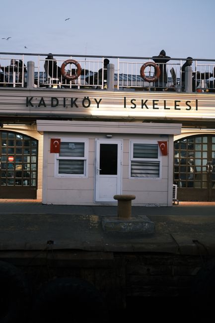 Passengers boarding at Kadıköy ferry terminal in the morning