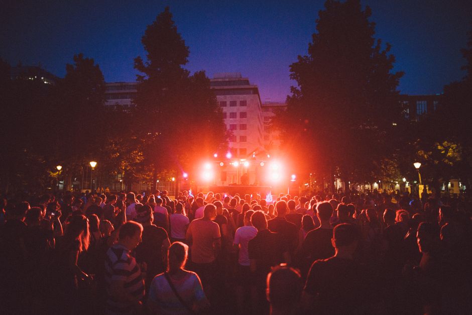 Botanique — plenerowy koncert nocą, publiczność