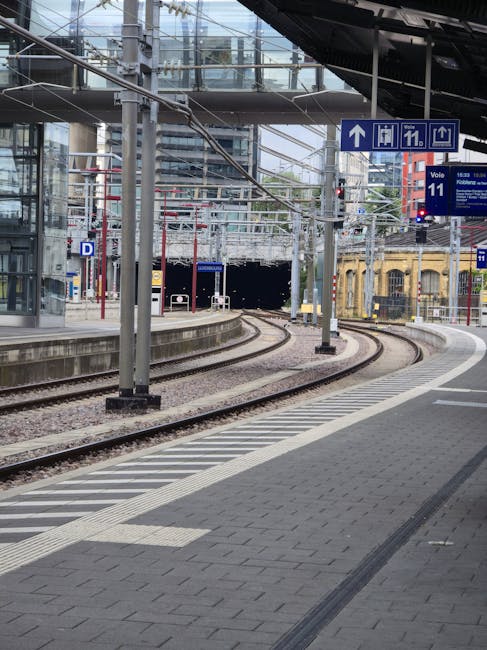 Platform van het treinstation onder Brussels Airport
