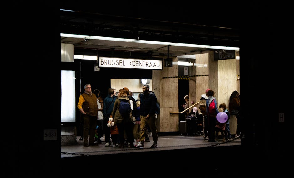 Brussels Central station interior in the morning