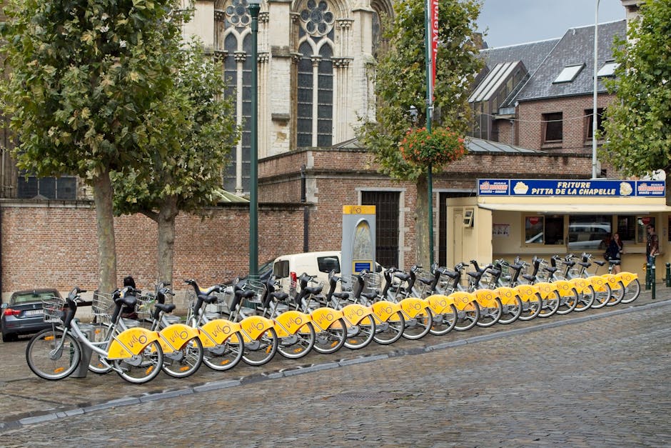 Villo! bike parked near Sablon church