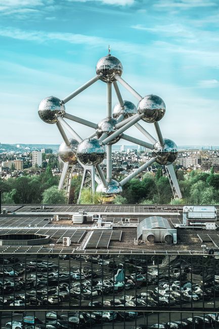 Panoramisch uitzicht vanaf het Atomium, Square de l'Atomium