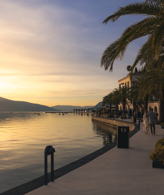 tramonto sulla Promenade