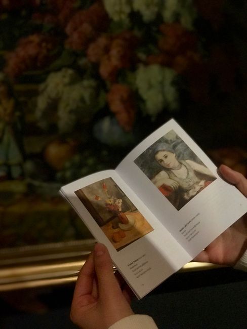 Viaggiatore che sfoglia la guida del museo all’interno del Palazzo Lascaris