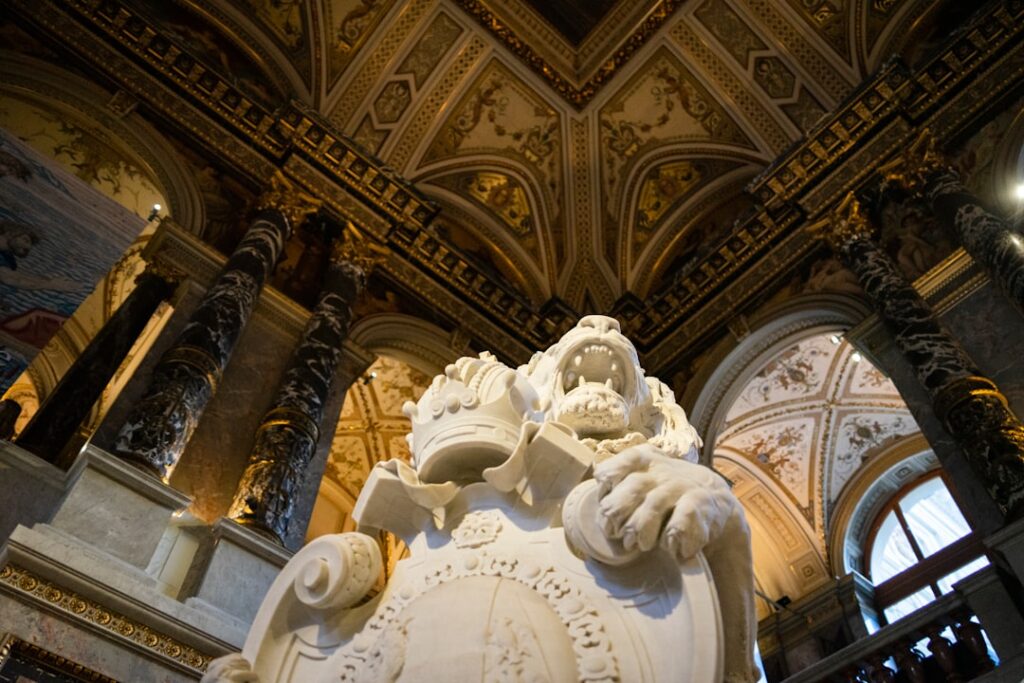 Grand staircase inside the Kunsthistorisches Museum, Vienna