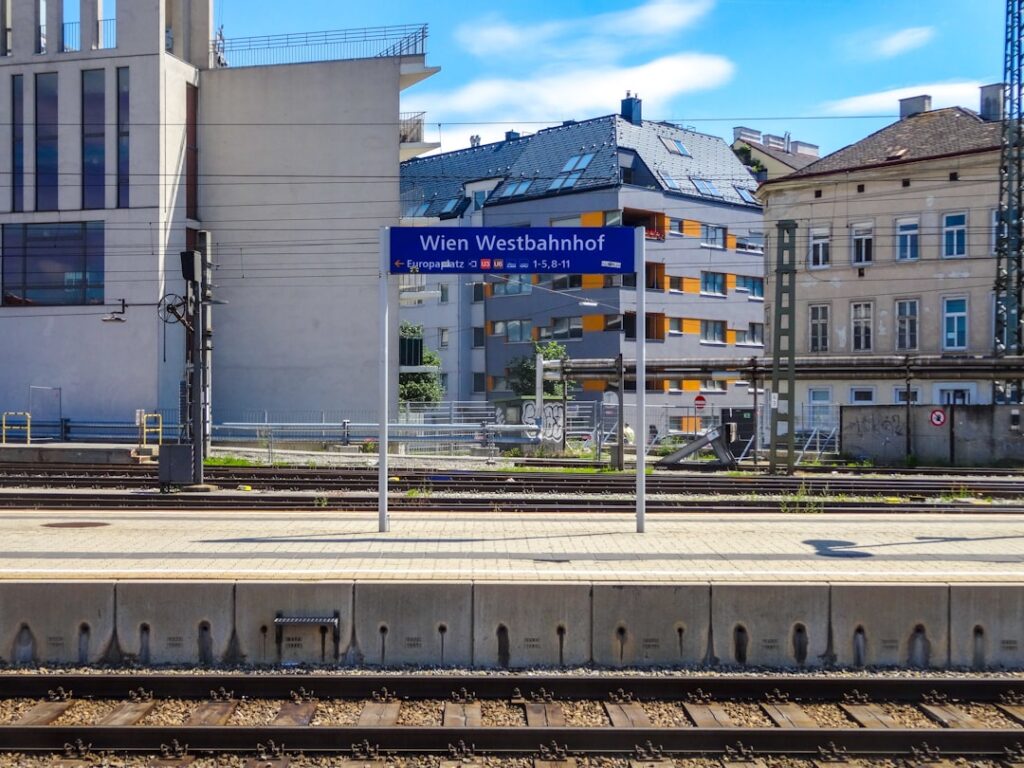 Modern U-Bahn station signs in Vienna