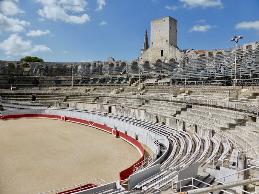 anfiteatro romano ad Arles gremito durante un festival