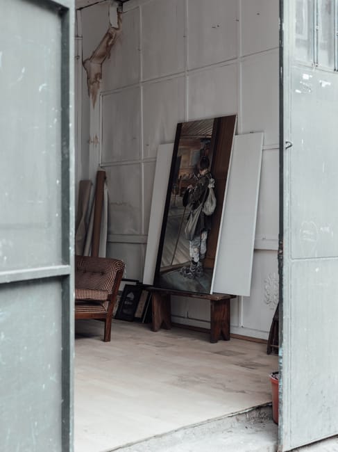 Art studio open-studio exhibition in a Valby workshop