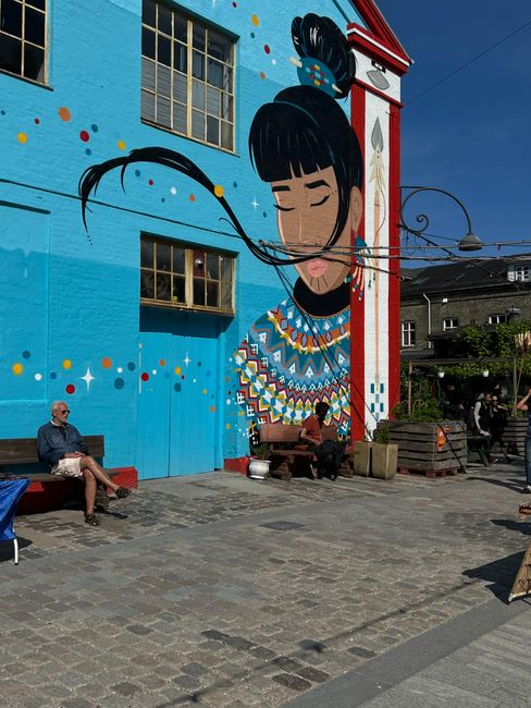 Colorful mural art in Freetown Christiania