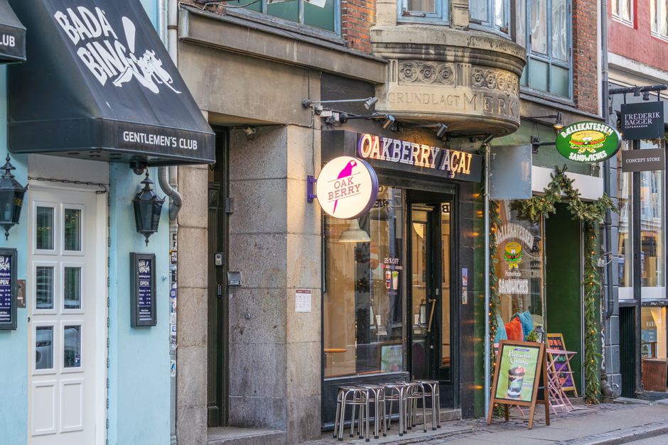 Jægersborggade street with artisanal shops and cafes in Copenhagen