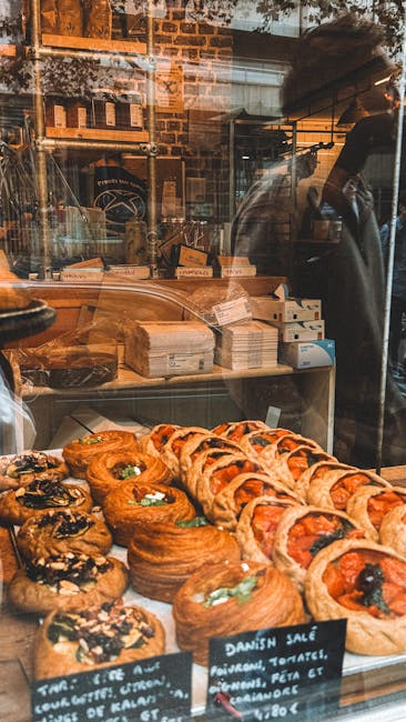 Display of Danish pastries inside Meyers Bageri