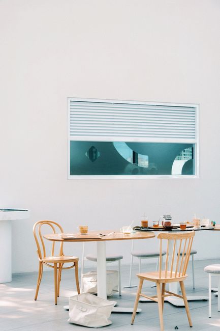 Simple Scandinavian table setting in a Copenhagen restaurant