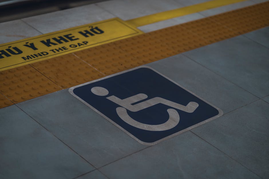 Accessibility elevator and wheelchair-friendly signage in Munich station