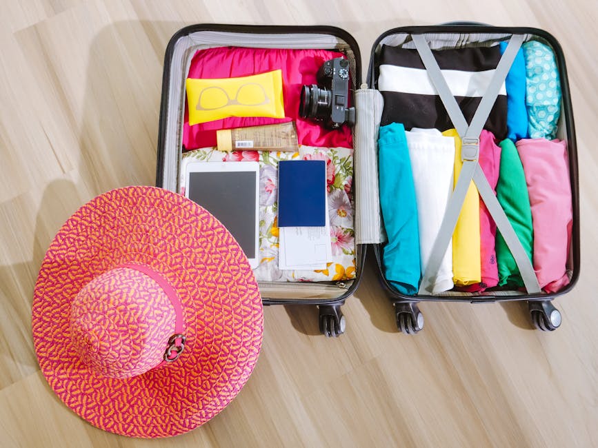 Packed suitcase ready for travel