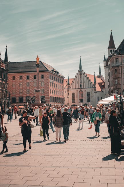 Ochtenddrukte op Wiener Platz markt in München