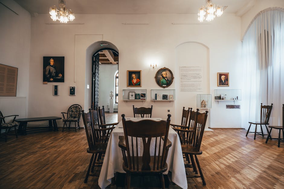 Period room and literary artifacts at Anna Akhmatova's house-museum