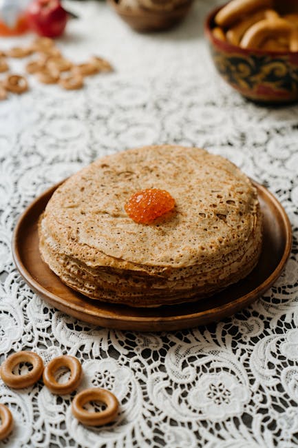 blini’s op een bord in Stolle Bakery & Cafe