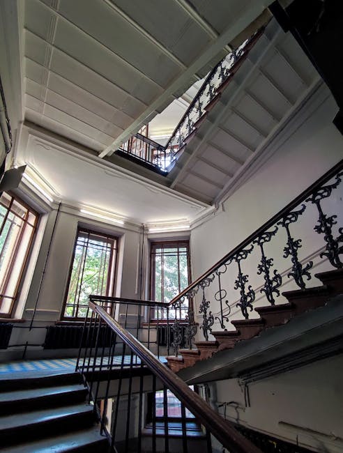 elegant hallway in a historical building at Pushkin Hostel