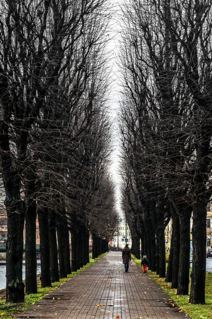 Herbstliche Kanalspiegelung Sankt Petersburg