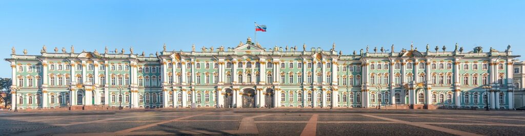 Grand staircase interior at the State Hermitage Palace