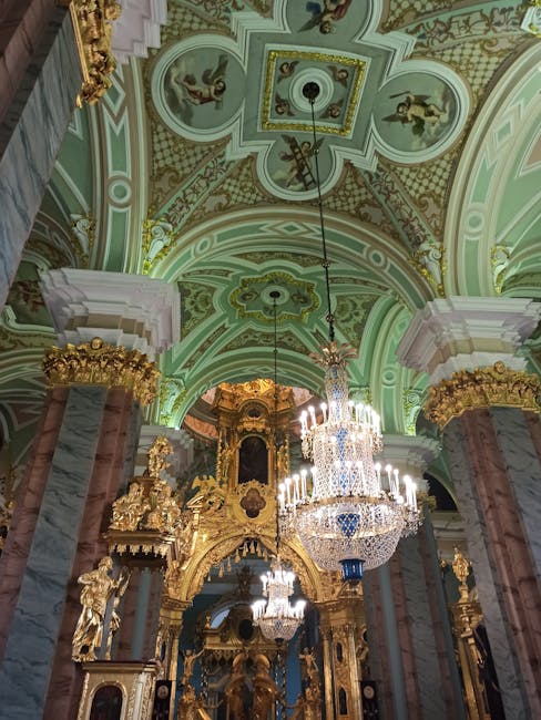 Interior of Peter and Paul Cathedral with golden iconostasis