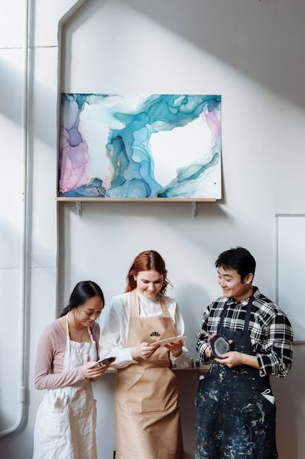 Artist studio open day with a small group viewing artworks in Dublin