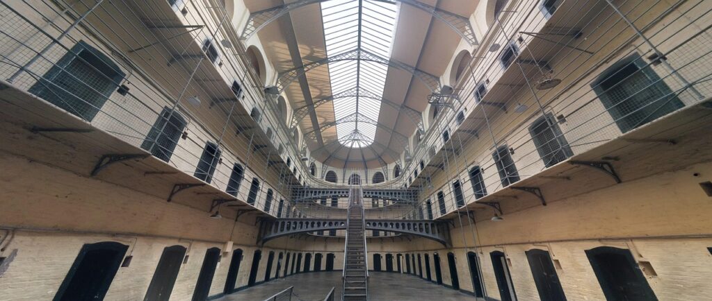 Kilmainham Gaol historic gate and courtyard exterior