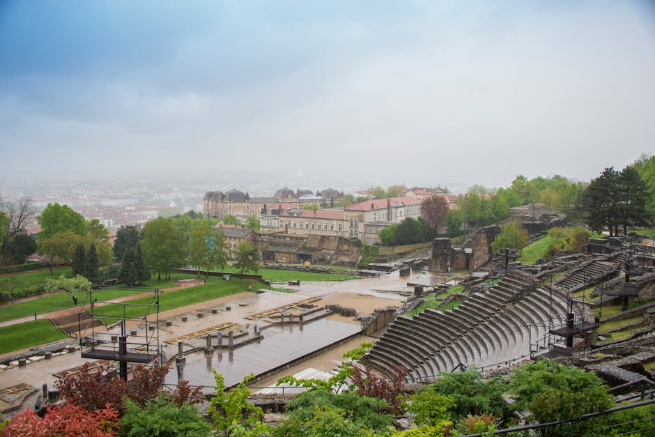 Ancient Fourvière Roman theater with panoramic city views