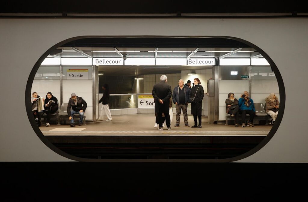 Metro Line A platform at Bellecour station