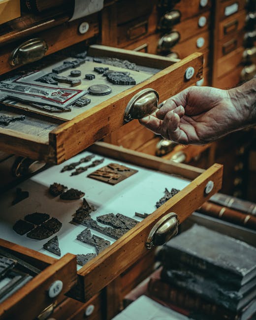 Antique printing presses on display at the Printing Museum
